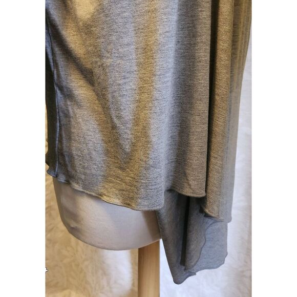 T49 NVELOP gray asymmetrical t-shirt knit 3/4 sleeves Unique versatile style - Picture 6 of 12